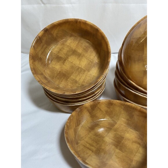12) Cambro Light Basket weave 5” Salad Bowls 96-1 Fiberglass  12) Cambro Light Basket weave 5” Salad Bowls 96-1 Fiberglass USA Vtg MCM NOS